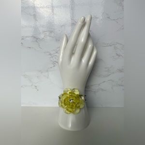 Women's Fashion Jewelry Yellow Flower Cuff Bracelet One Size
